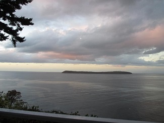 View from Sequim toward Protection Island